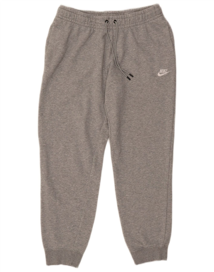 Calça de treino feminina Nike Joggers UK 14 cinza médio manchado de algodão
