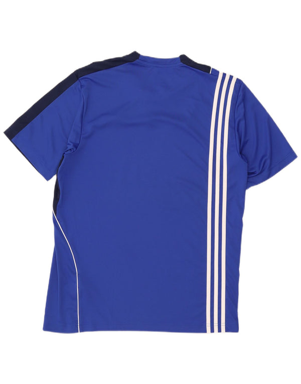 Camiseta Adidas Masculina Climalite Graphic Top UK 42/44 Grande Azul Colorblock