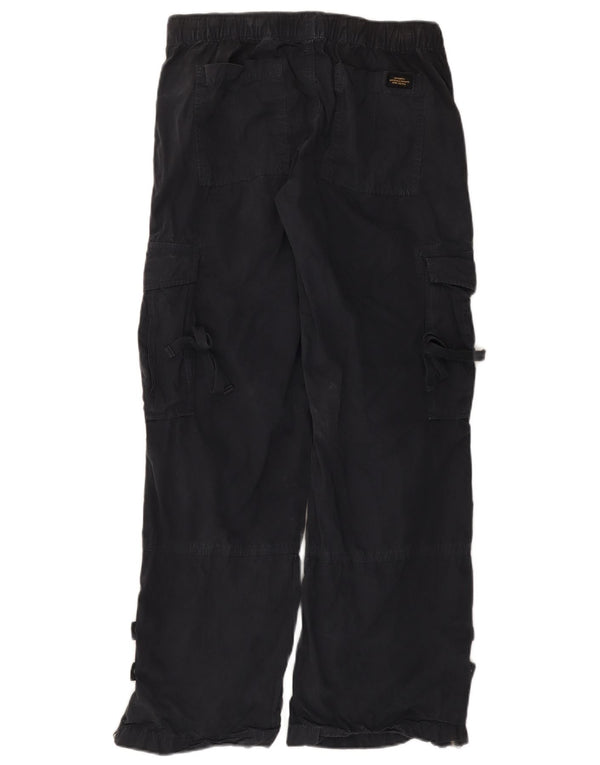 SUPERDRY Womens Straight Cargo Trousers W28 L31 Navy Blue Cotton