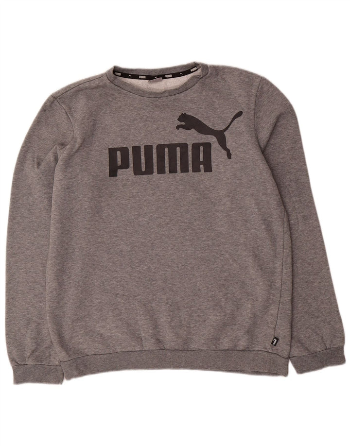 Moletom PUMA Boys Graphic Jumper 15-16 Anos Cinza Algodão