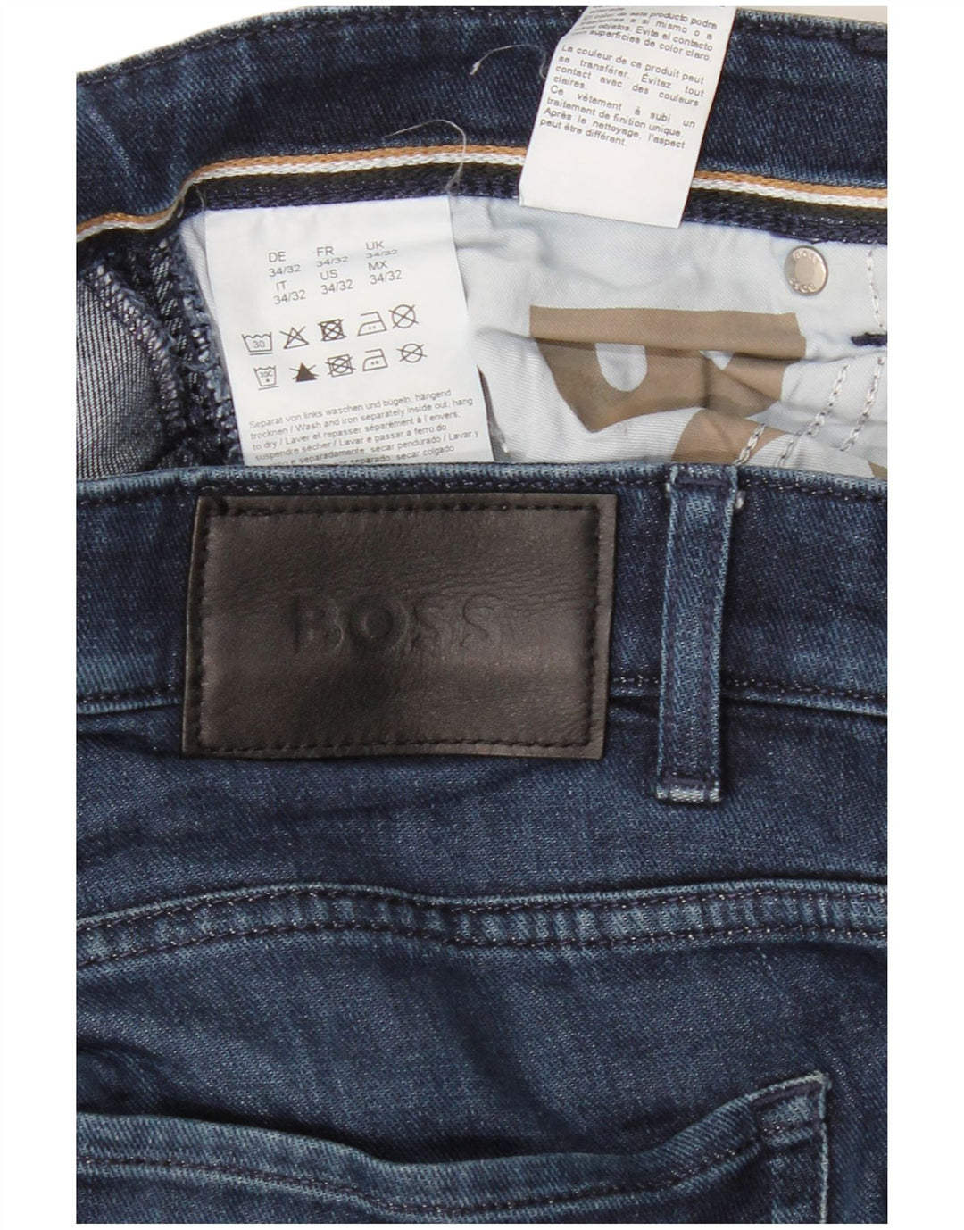 HUGO BOSS Masculino Delaware Slim Jeans W34 L32 Azul Algodão