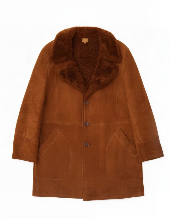 Sobretudo masculino Brooklin Shearling UK 38 bege médio