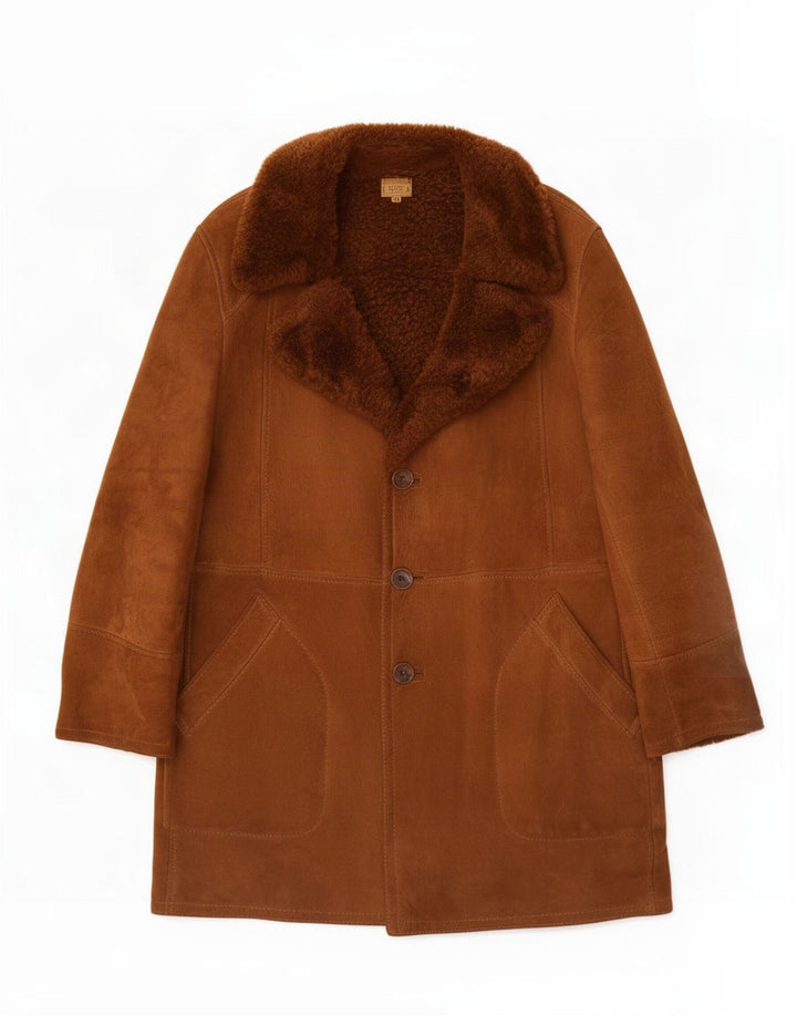 Sobretudo masculino Brooklin Shearling UK 38 bege médio