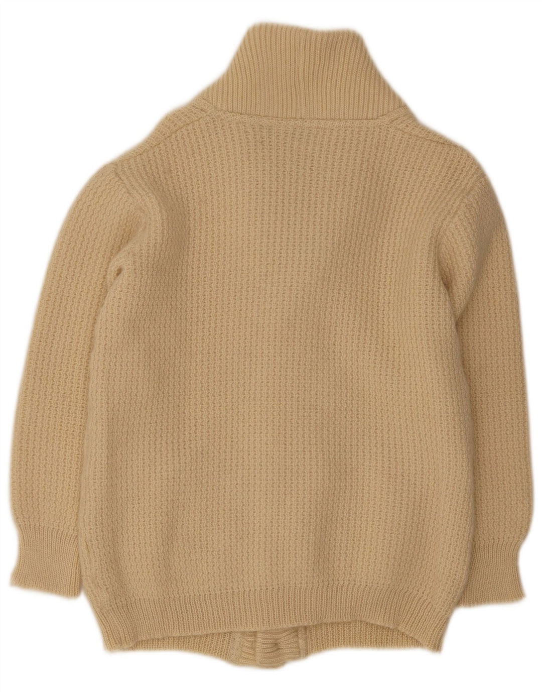 Suéter cardigã masculino vintage IT 50 lã bege médio