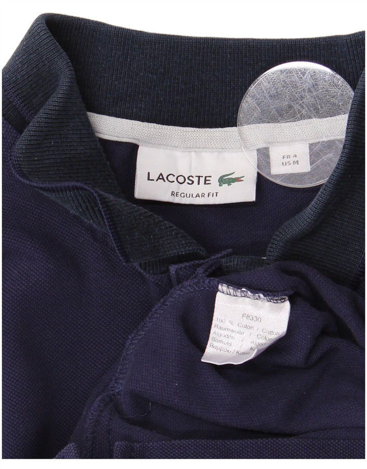 Camisa polo masculina LACOSTE Regular Fit tamanho 4 médio algodão azul marinho