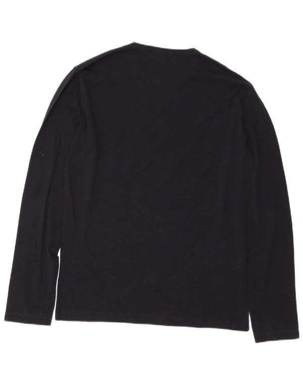 Gas Mens Graphic Top Long Sleeve Large Black Cotton