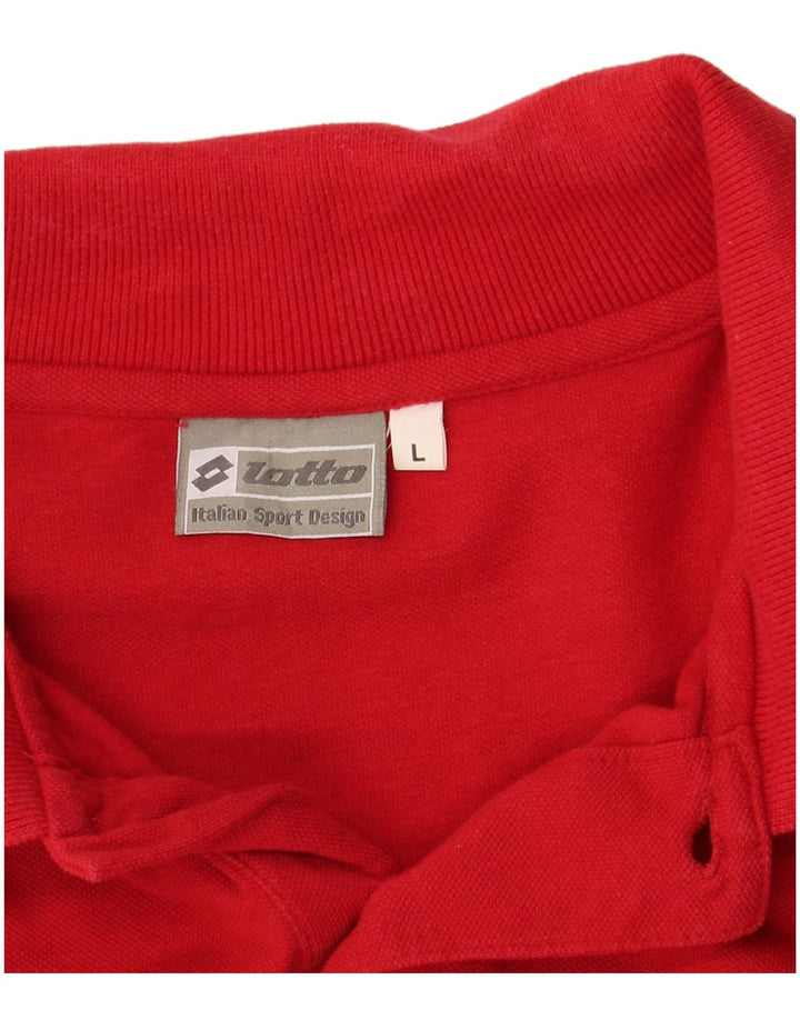 Camisa polo masculina de manga comprida LOTTO grande vermelha