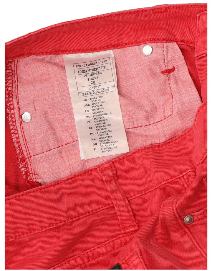 Carhartt Shorts feminino casual W28 médio algodão vermelho