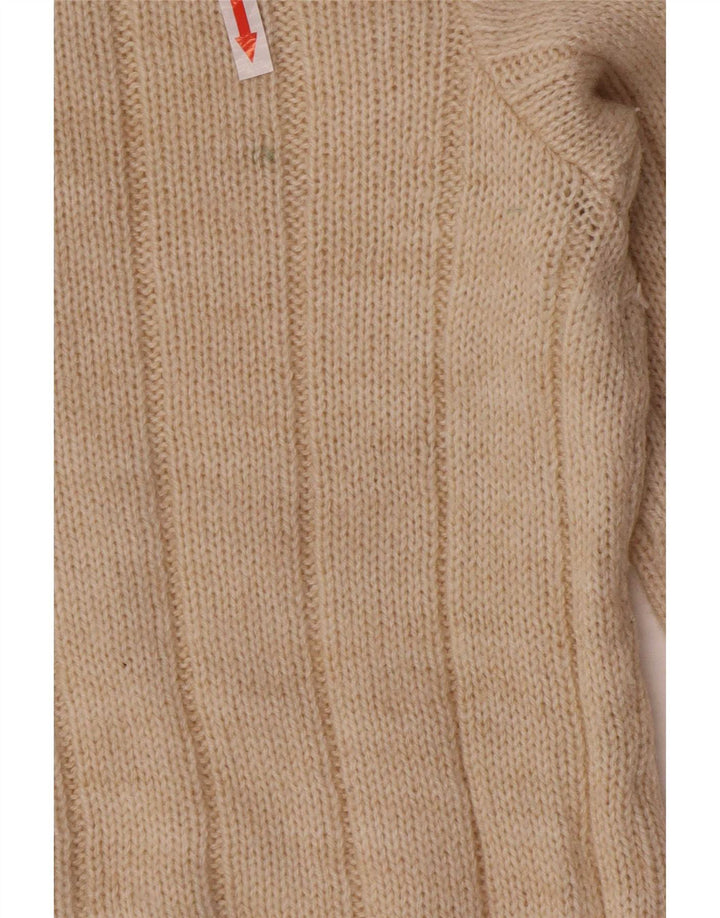 Suéter Cardigan Masculino Vintage Médio Bege