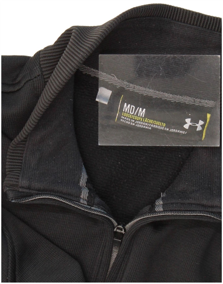 UNDER ARMOUR Suéter masculino com zíper e gola média preto