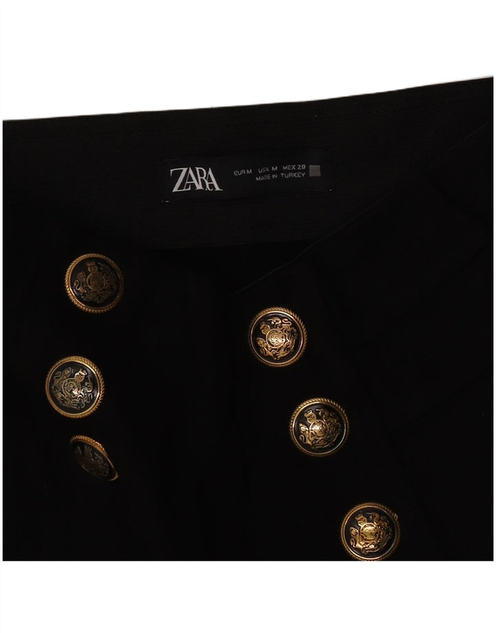 Calça feminina Zara Slim Cropped Médio W28 L25 Preta