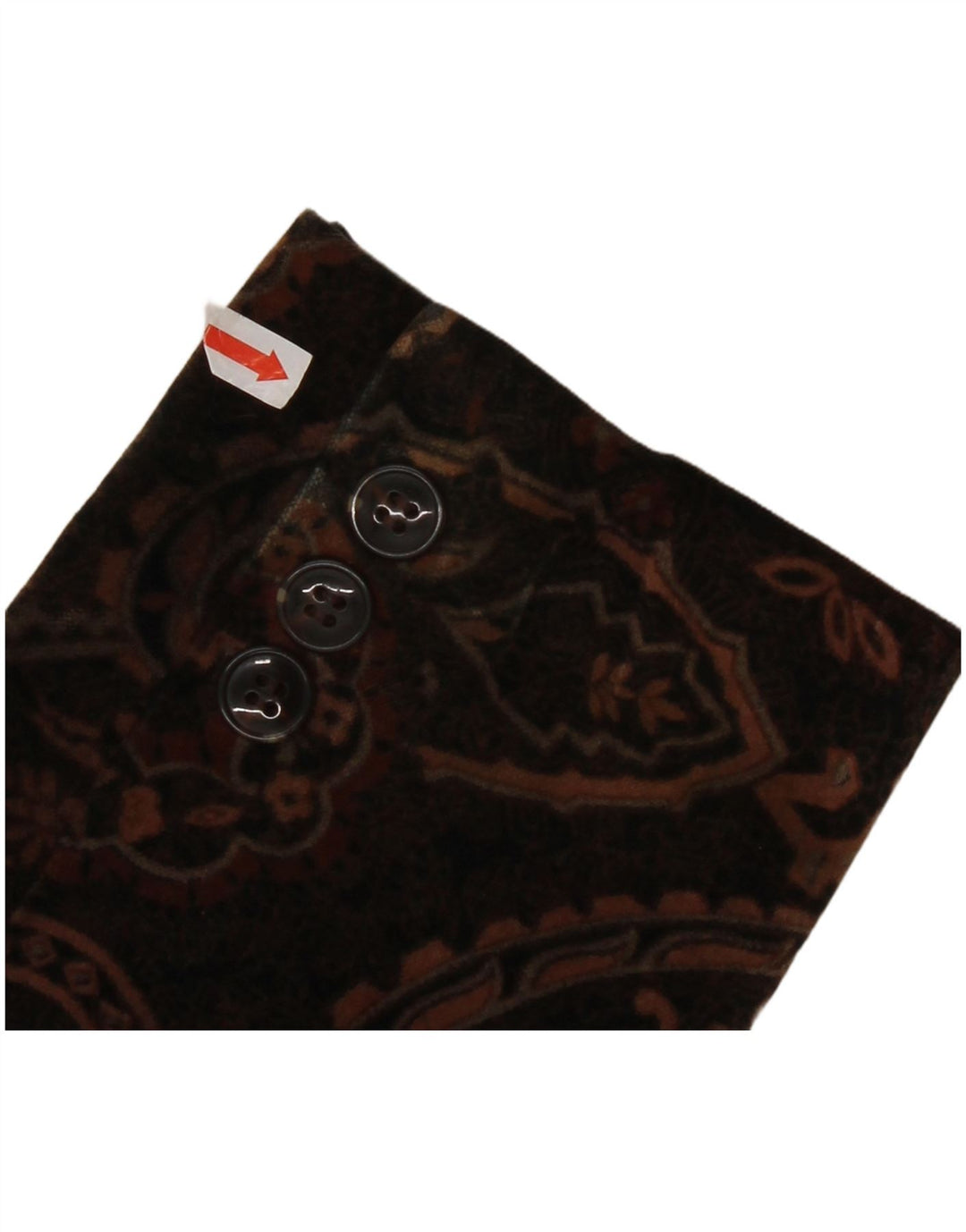 Laura Ashley jaqueta blazer feminina de veludo com 2 botões Reino Unido 8 pequena marrom paisley