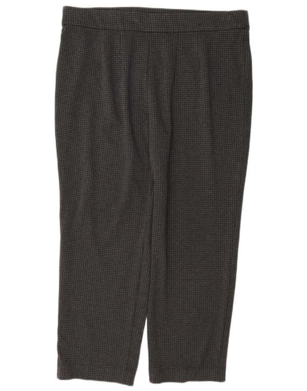 Calças cortadas femininas Marks & Spencer UK 18 XL W36 L26 cinza Houndstooth