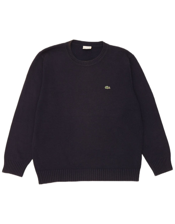 Suéter masculino Lacoste com gola redonda tamanho 5 grande algodão azul marinho