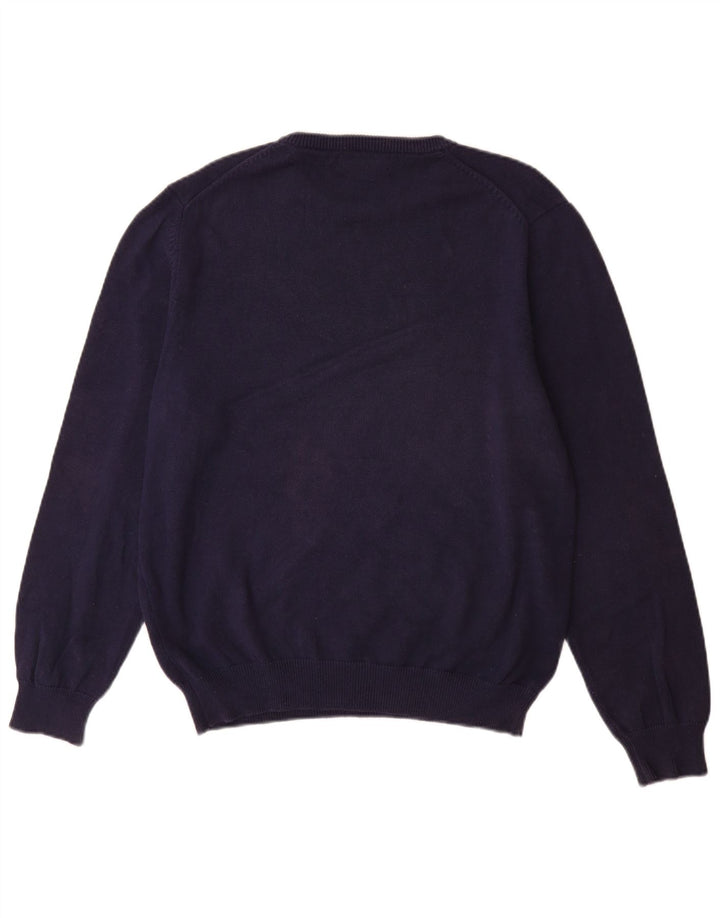 Suéter masculino Marks & Spencer Blue Harbor com gola redonda, azul marinho médio