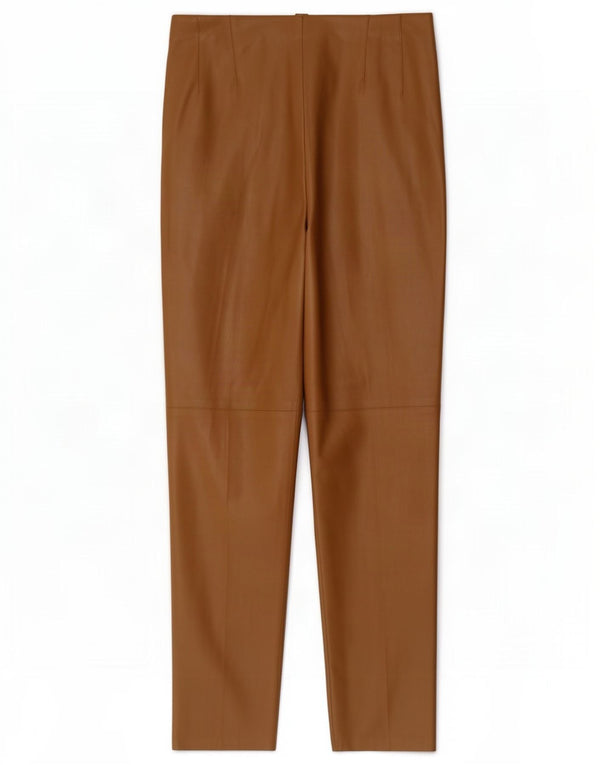 Zara Leggings femininas de couro sintético XL W32 L27 bege