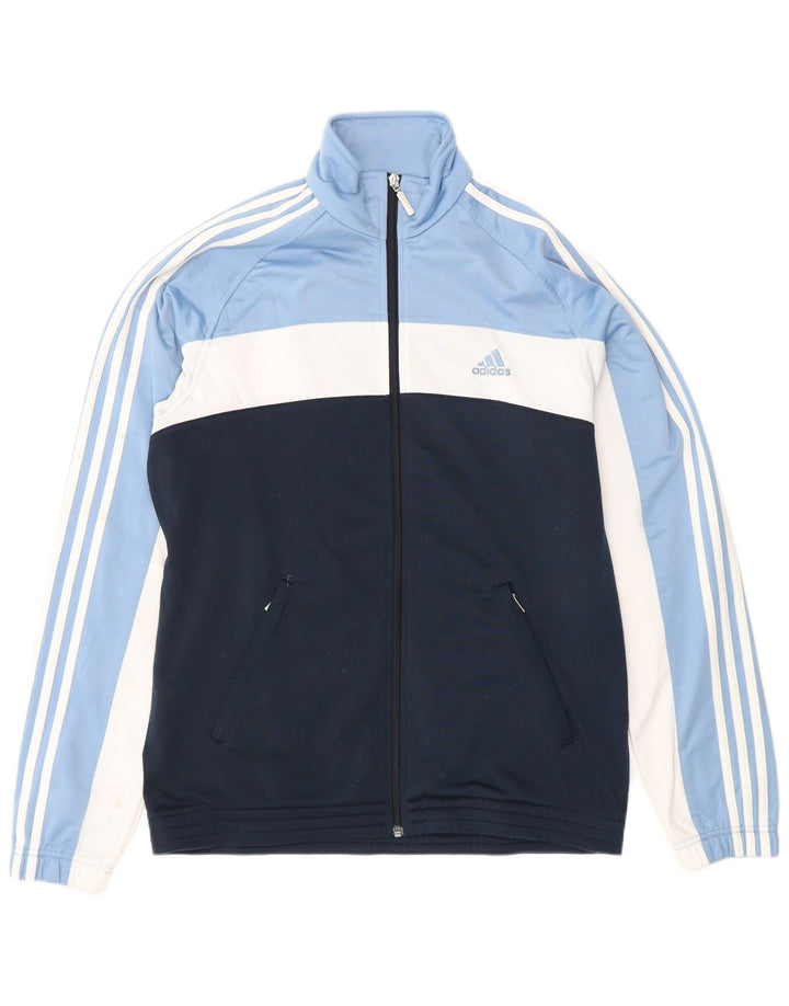 Adidas Mens Tracksuit Top Jacket UK 42/44 Grande Azul Colorblock Poliéster
