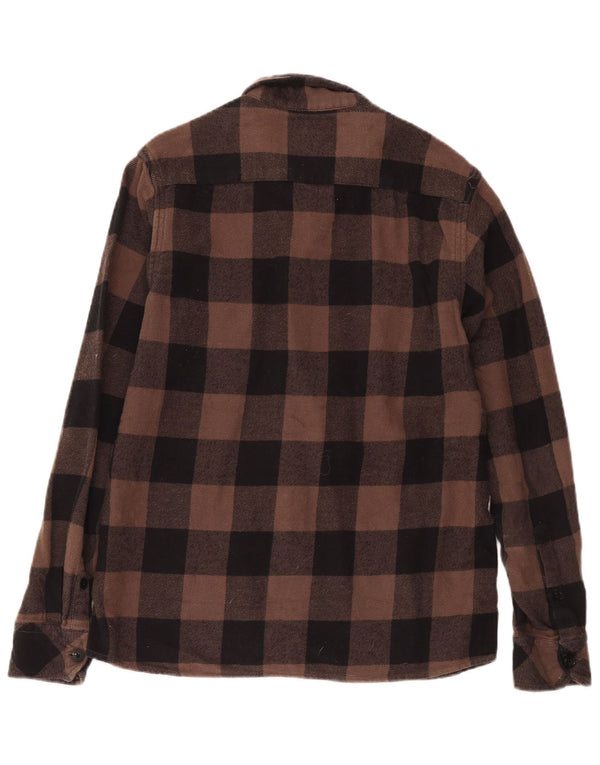 Camisa masculina de flanela Dickies de algodão guingão marrom médio