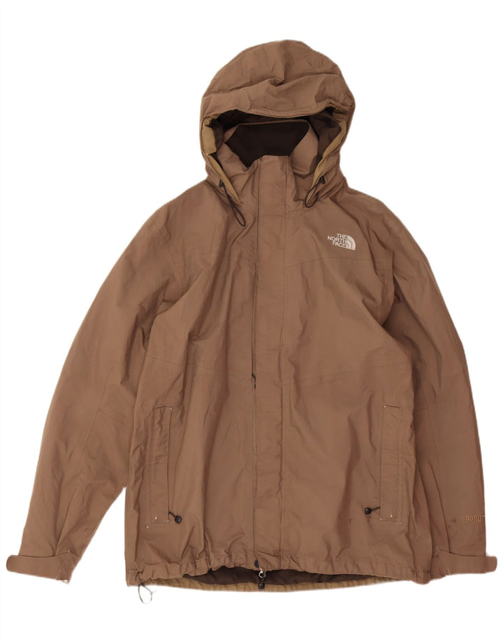 Jaqueta de chuva masculina com capuz The North Face UK 40 grande poliéster marrom