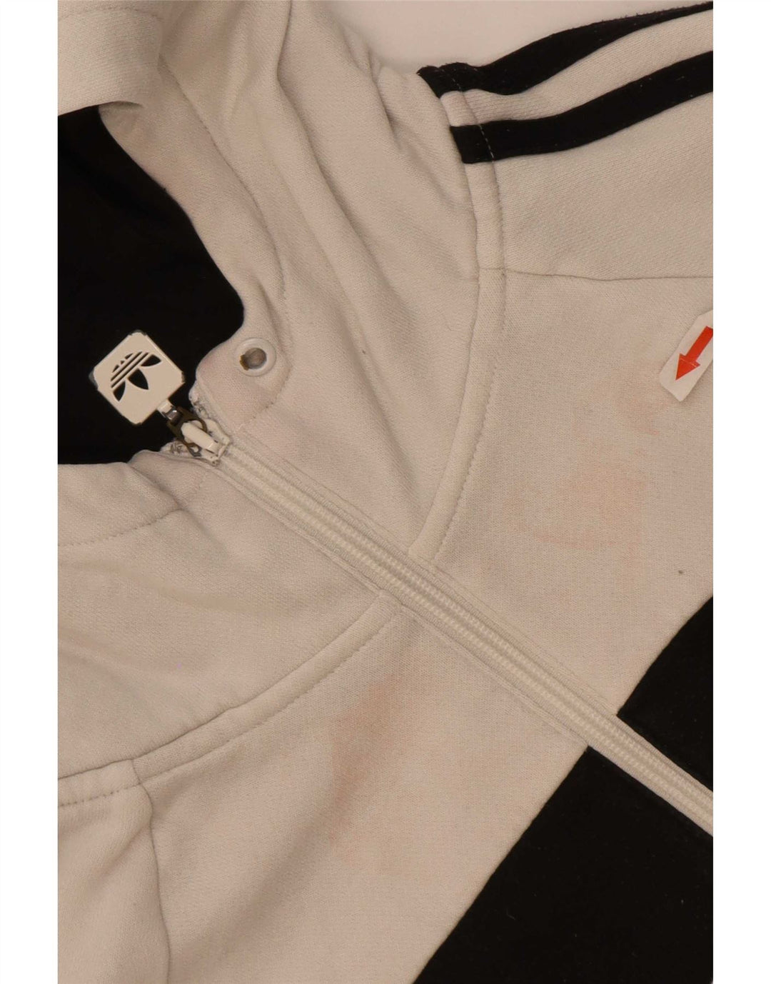 Suéter feminino Adidas com capuz e zíper gráfico IT 44 Medium White Colourblock