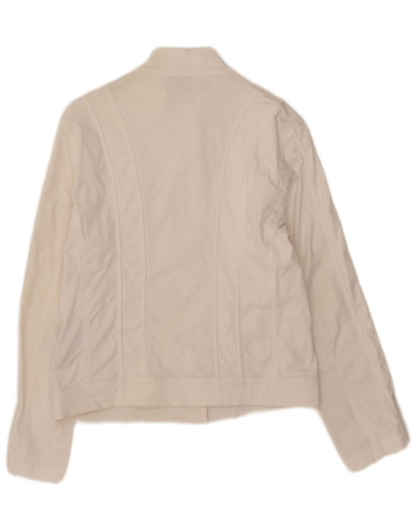 Jaqueta bomber feminina Gant UK 12 algodão branco médio