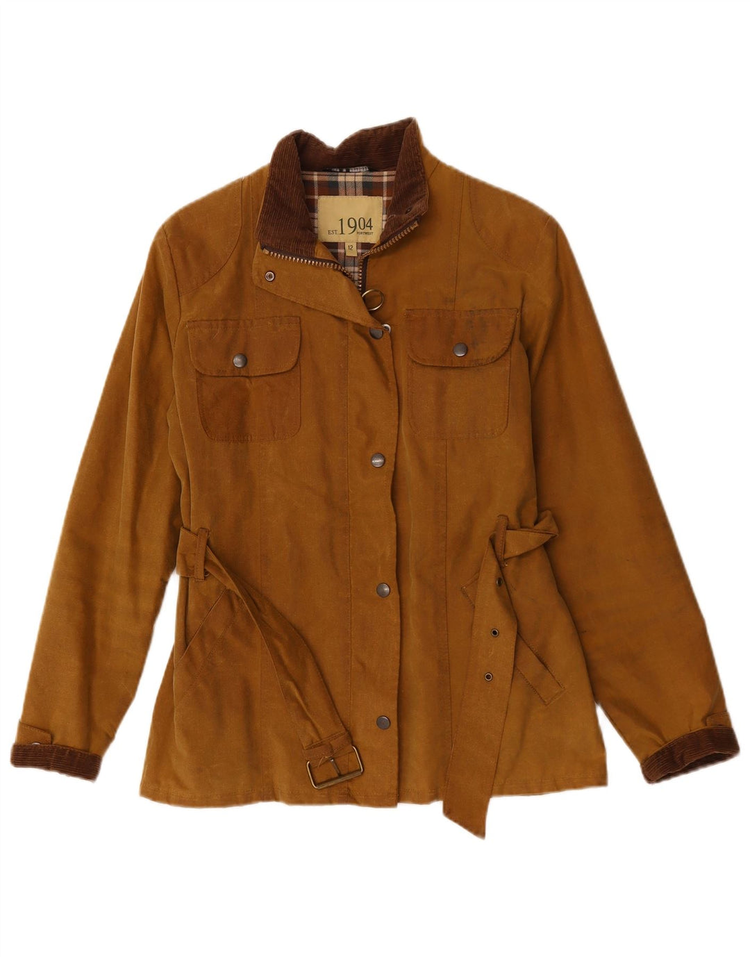 Jaqueta feminina de algodão encerado PORTWEST Reino Unido 12 algodão bege médio