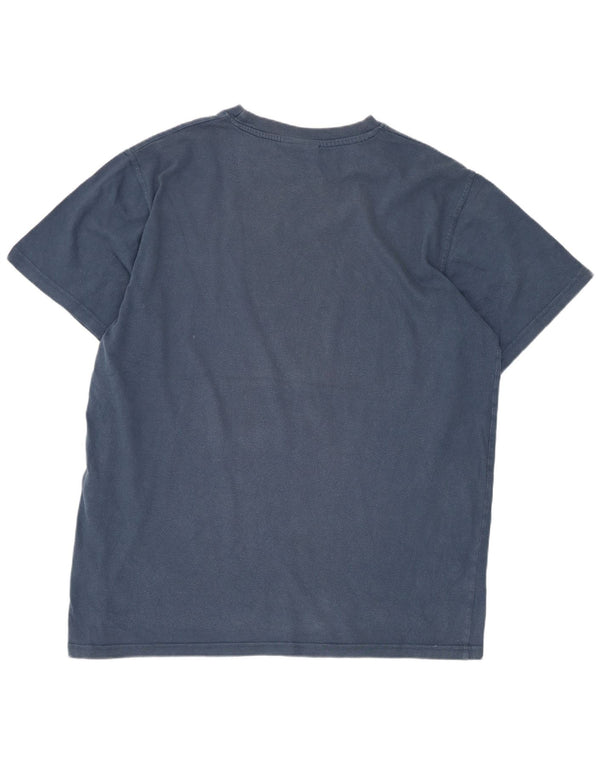 Camiseta gráfica masculina Weird Fish Top grande algodão azul