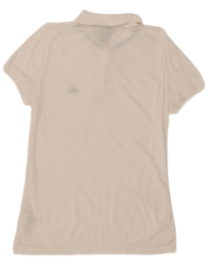 Adidas Womens Polo Shirt UK 12 Médio Algodão Branco