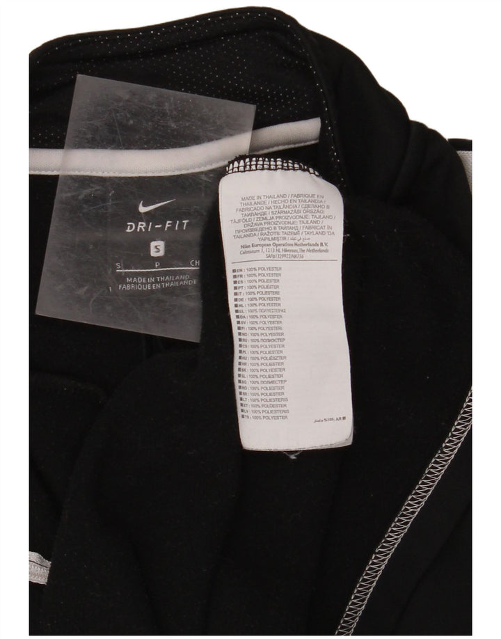 NIKE Masculino Dri Fit Zip Neck Pullover Treino Top Pequeno Preto Colourblock