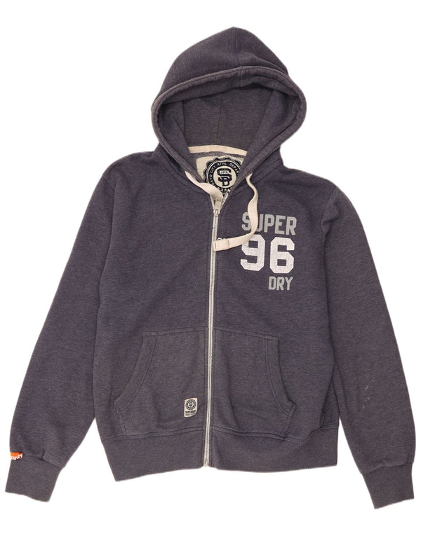Suéter masculino Superdry com capuz e zíper gráfico 2XL algodão azul marinho