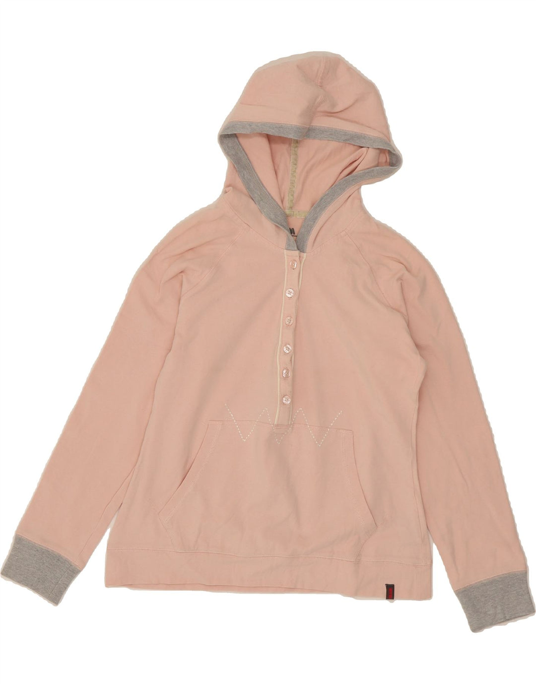 SLAM Womens Hoodie Jumper UK 14 Large Pink Colourblock Cotton Vintage Slam and Second-Hand Slam from Messina Hembry 