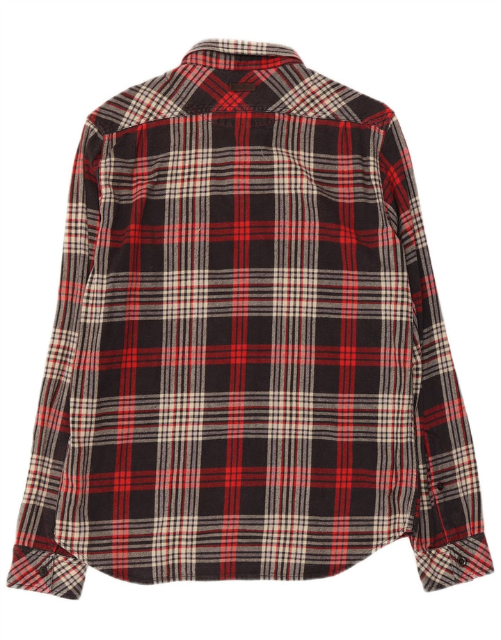 Camisa masculina de flanela xadrez slim fit Marlboro Classics grande preta xadrez