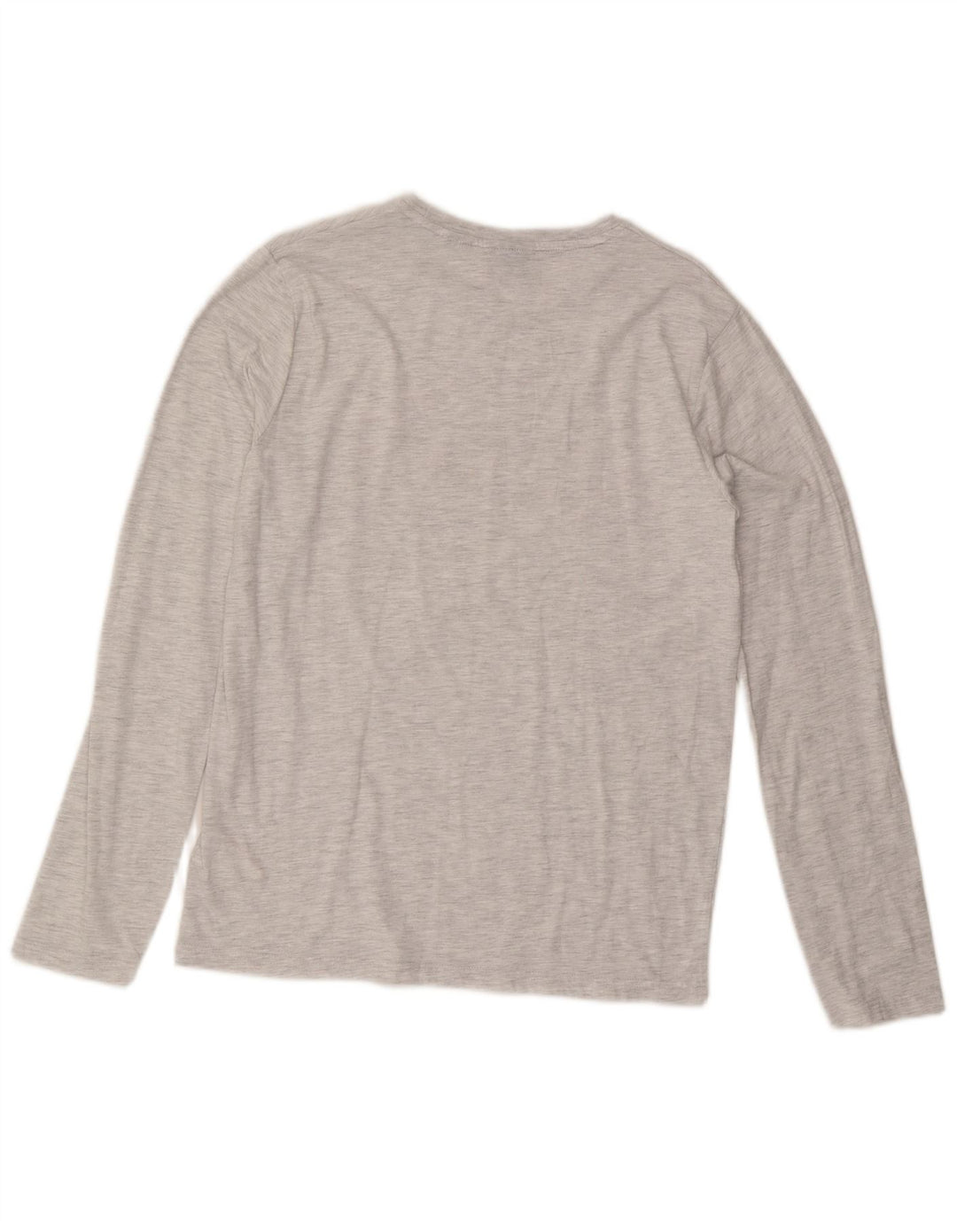 Top gráfico masculino Superdry manga comprida grande algodão manchado cinza