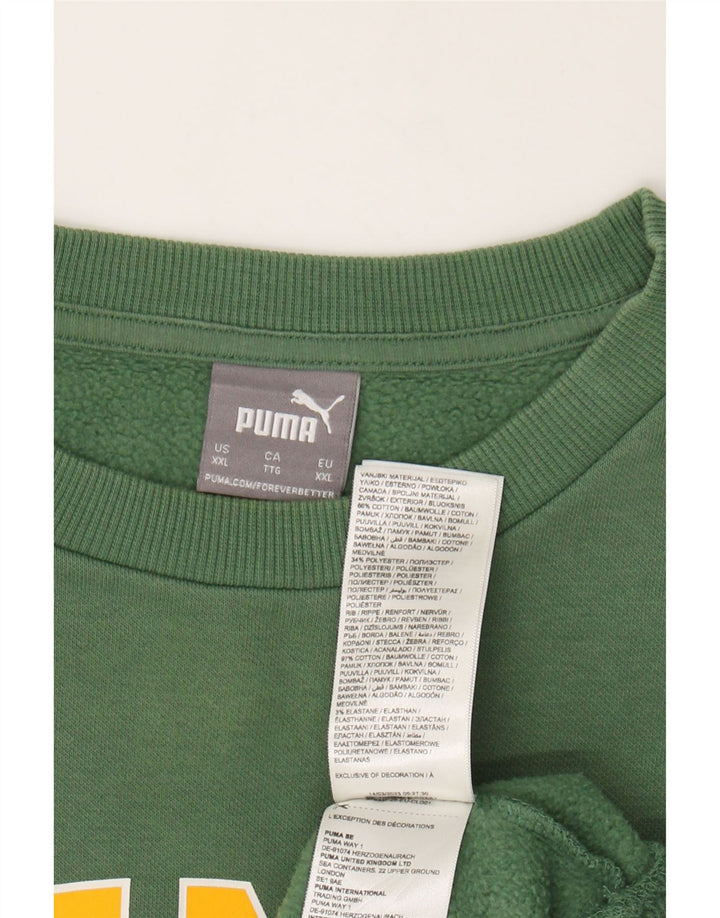 PUMA moletom gráfico masculino jumper 2XL algodão verde
