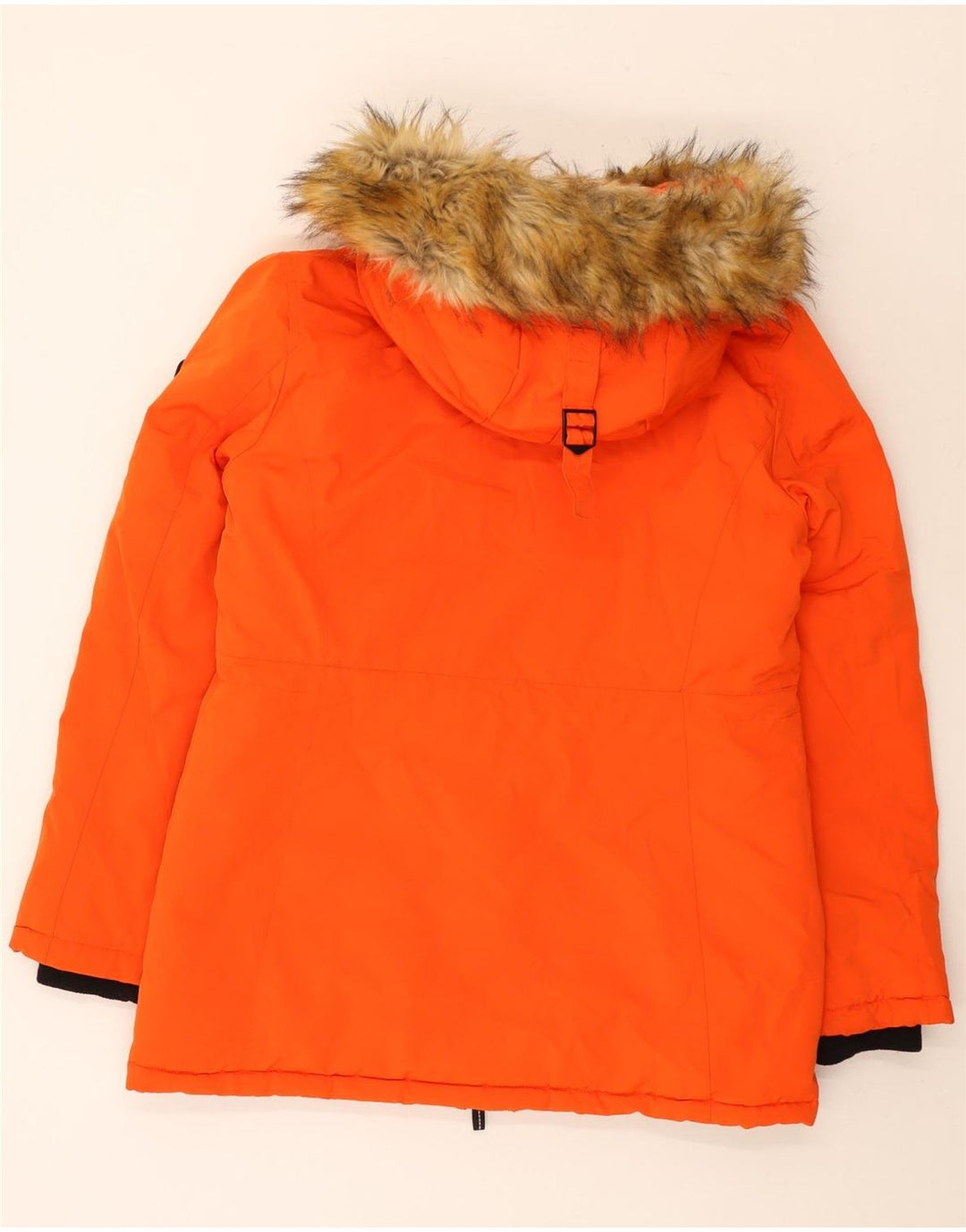 Jaqueta de esqui com capuz feminina Superdry UK 12 poliéster laranja médio