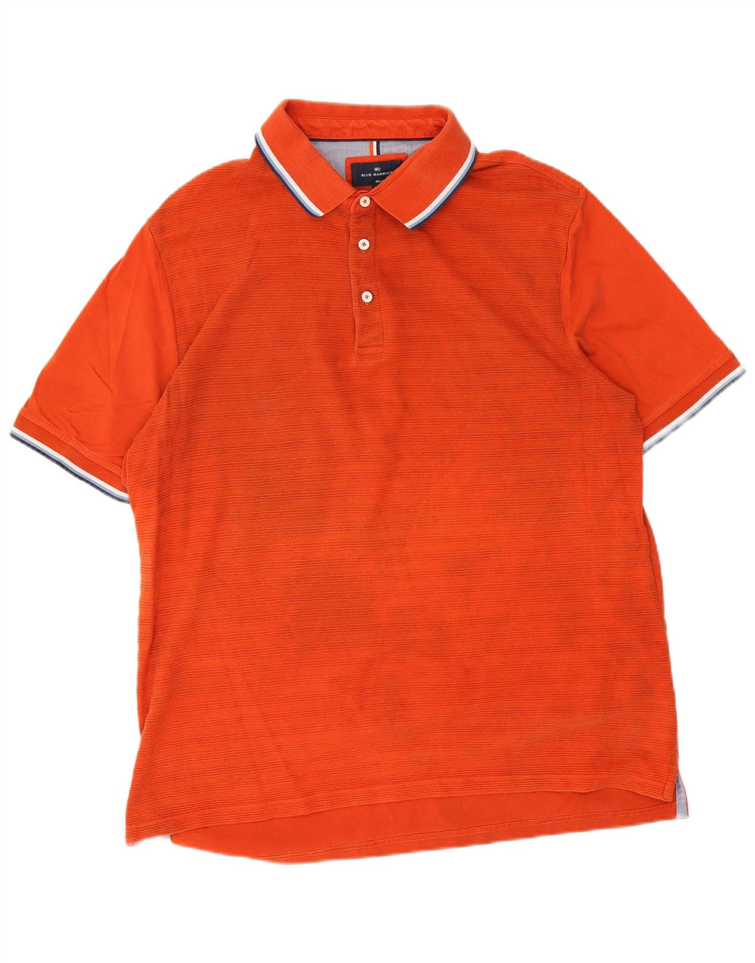 Camisa polo masculina Marks & Spencer Blue Harbor relaxada fit laranja grande