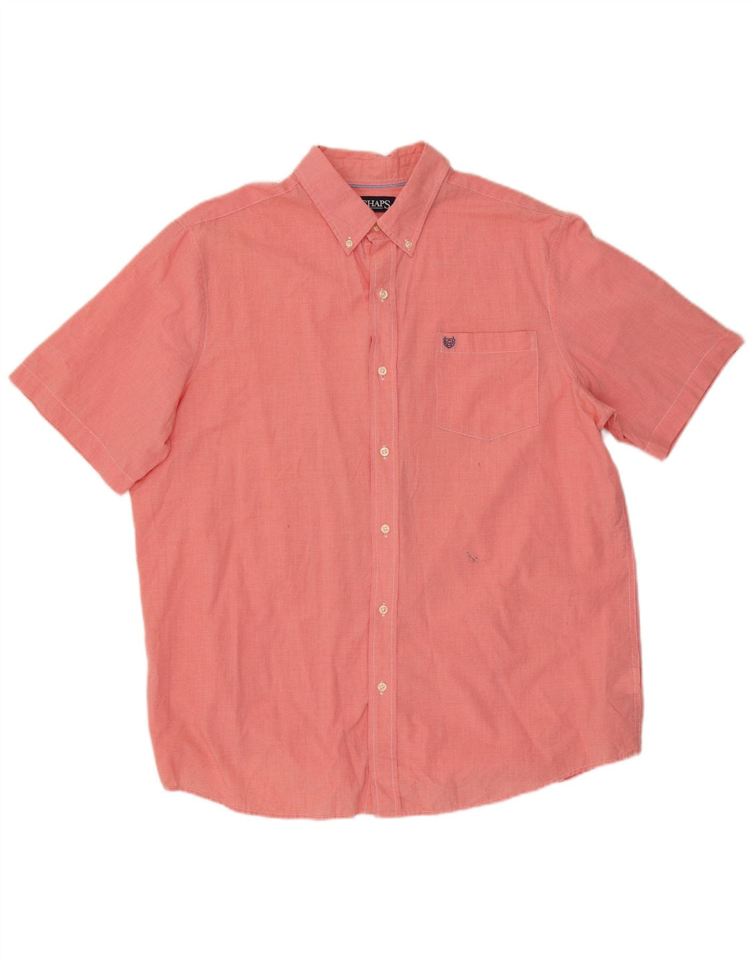 Camisa masculina de manga curta Chaps XL vermelho houndstooth algodão