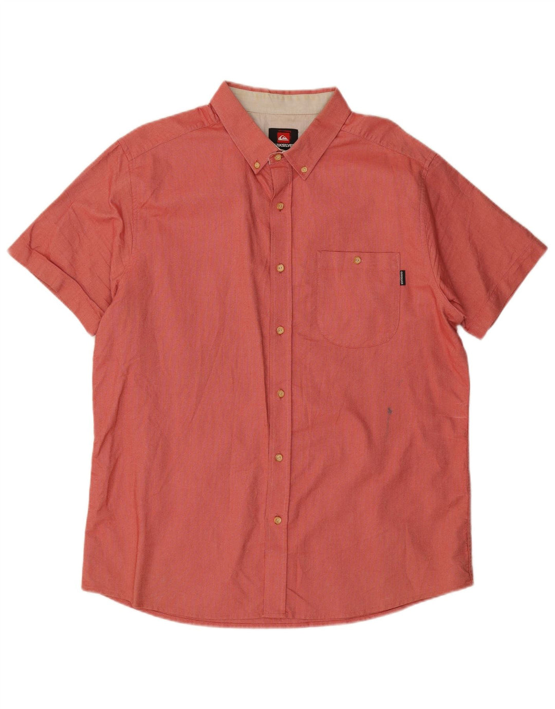 Camisa masculina de manga curta Quiksilver grande algodão vermelho