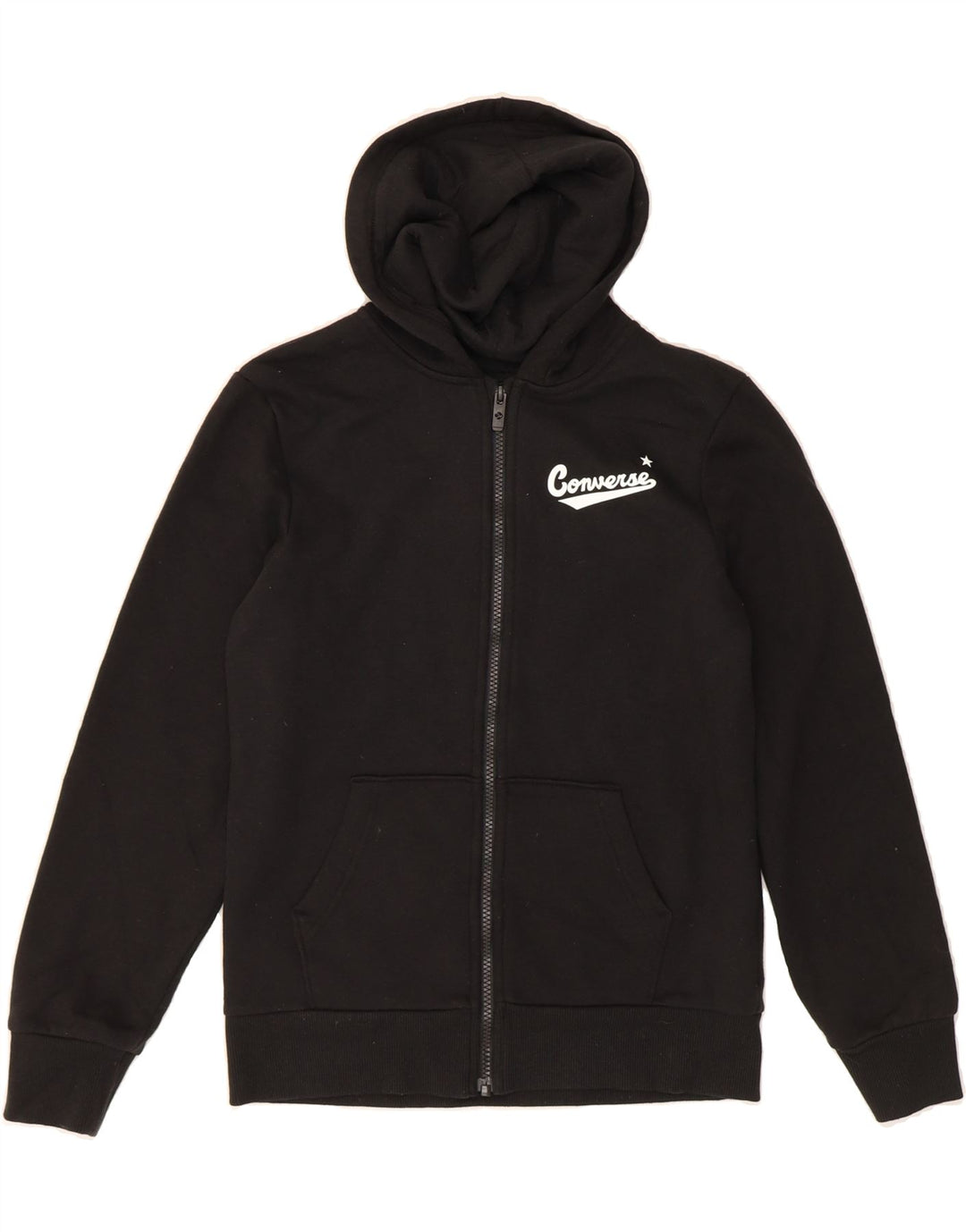 CONVERSE Boys Zip Hoodie Sweater 12-13 Years Large Black Cotton Vintage Converse and Second-Hand Converse from Messina Hembry 