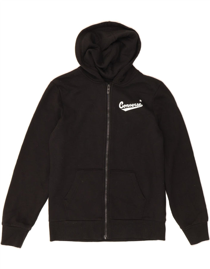CONVERSE Boys Zip Hoodie Sweater 12-13 Years Large Black Cotton Vintage Converse and Second-Hand Converse from Messina Hembry 