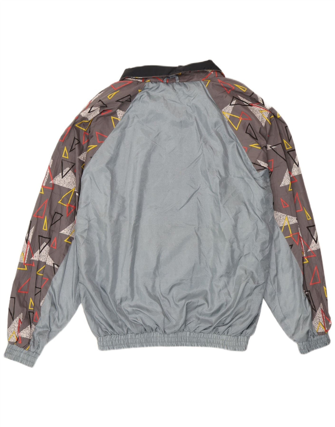 Jaqueta superior de agasalho masculino vintage XL poliamida geométrica cinza