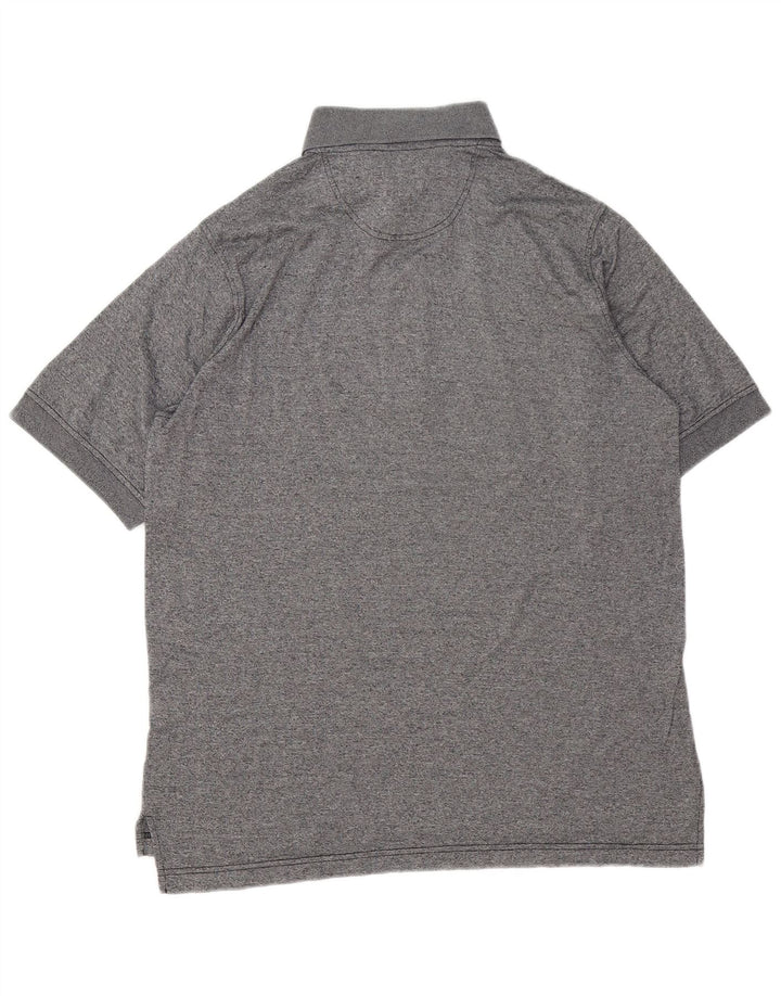 Camisa polo masculina Ellesse pequena algodão manchado cinza