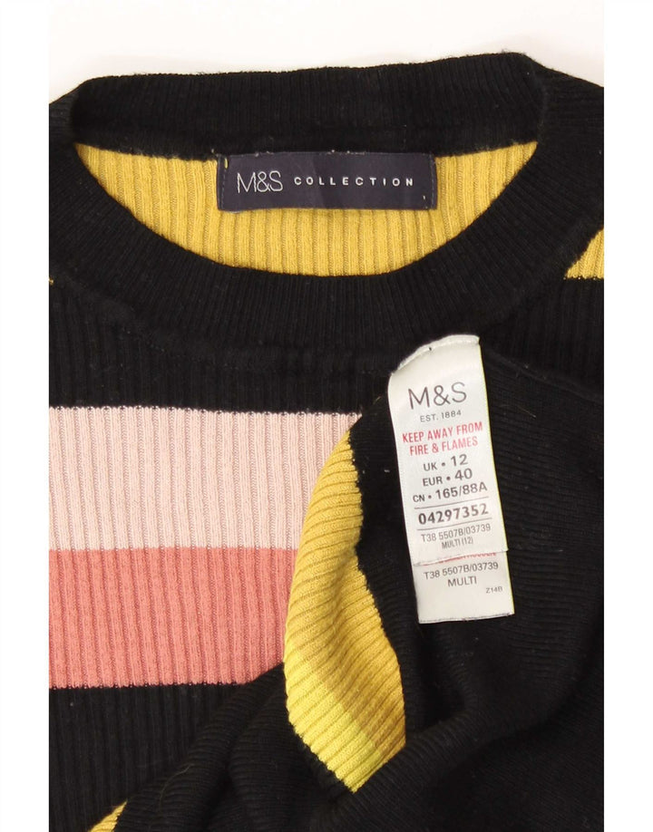 Suéter feminino Marks & Spencer com gola redonda Reino Unido 12 médio multicolorido