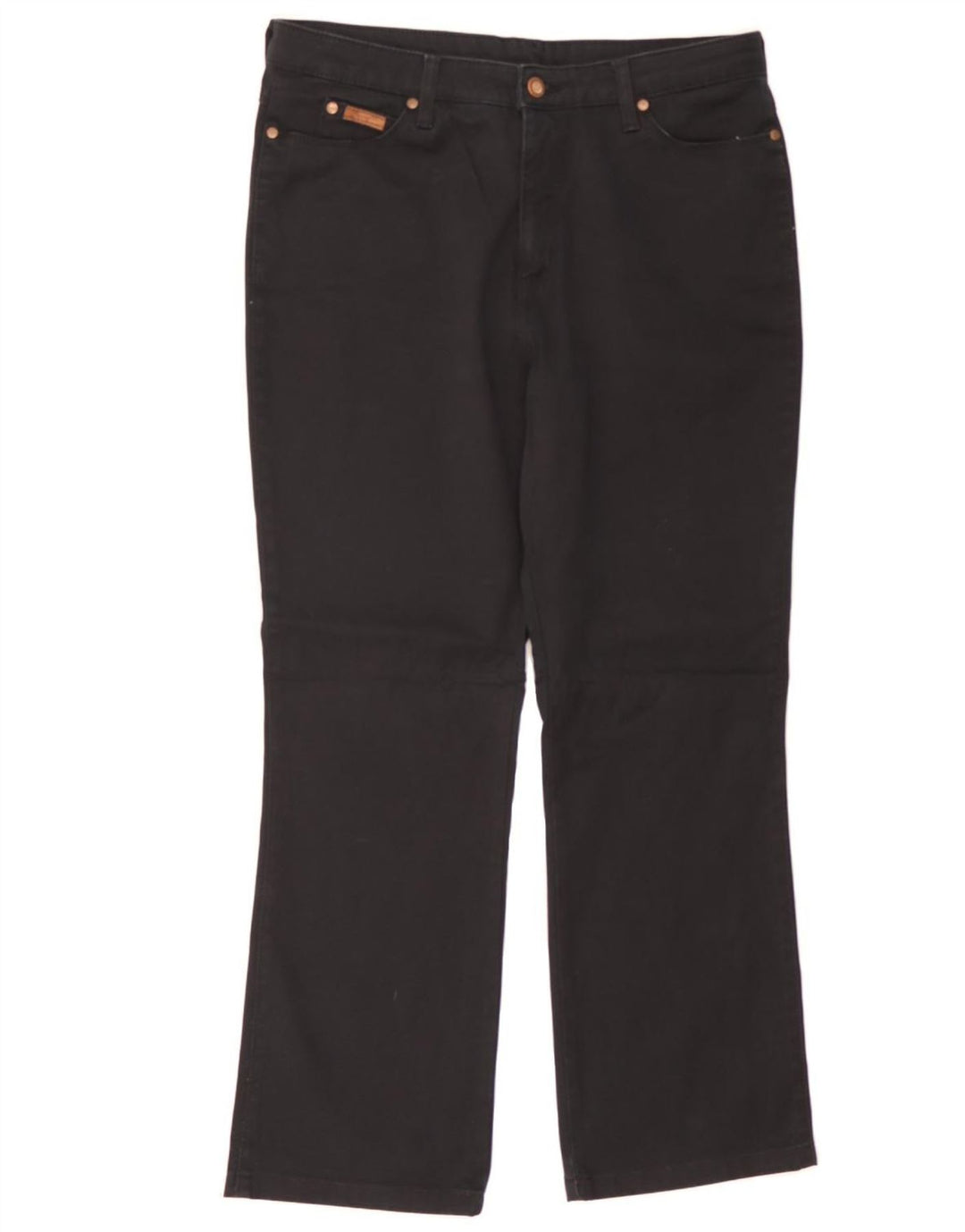 WRANGLER Womens Straight Casual Trousers W33 L28 Black Cotton Vintage Wrangler and Second-Hand Wrangler from Messina Hembry 