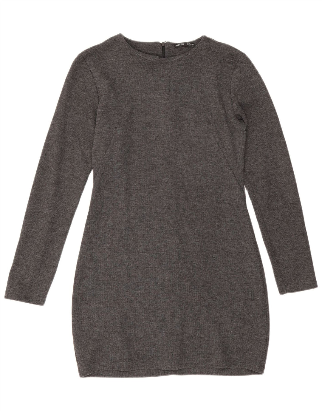 Vestido jumper feminino Zara de manga comprida Reino Unido 12 cinza médio