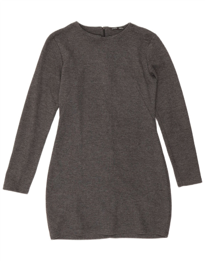 Vestido jumper feminino Zara de manga comprida Reino Unido 12 cinza médio