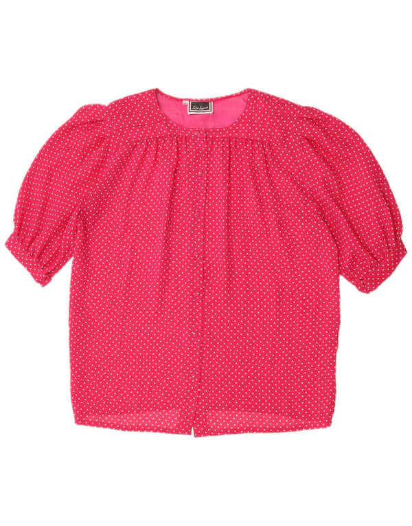 Camisa polo feminina Luisa Spagnoli manga 1/2 IT 44 bolinhas rosa médio
