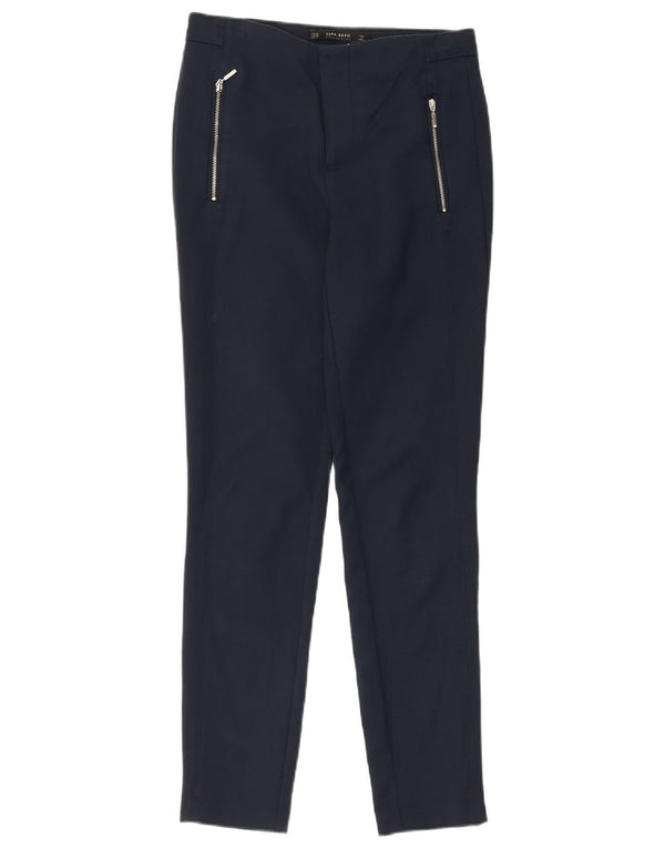 Calça skinny feminina Zara XS azul marinho algodão