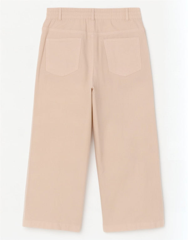 Calça feminina Marks & Spencer com perna larga cortada UK 12 médio W30 L25 branca