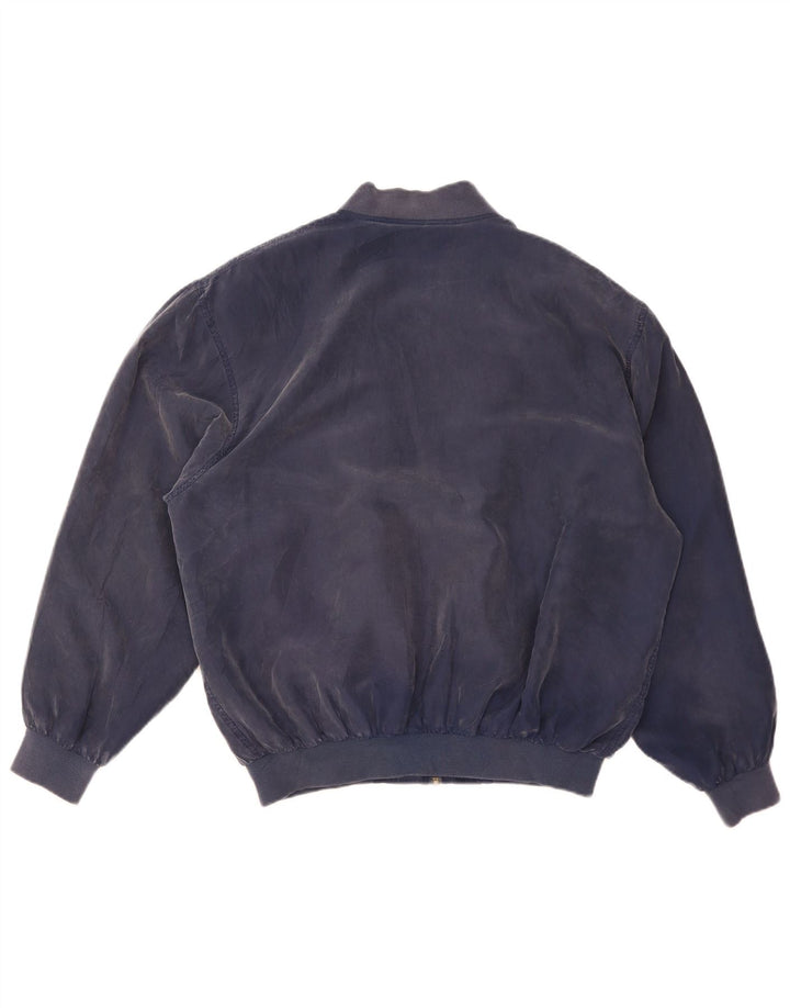 Jaqueta bomber masculina Whitby UK 42 XL seda azul marinho